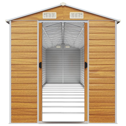 vidaXL Garden Shed Light Brown 191x980x198 cm Galvanised Steel