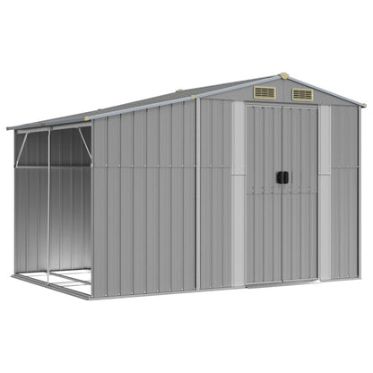vidaXL Garden Shed Grey 277x192,5x179 cm Galvanised Steel
