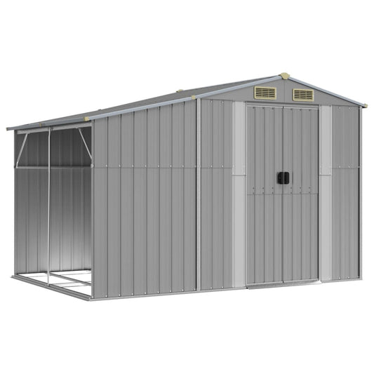 vidaXL Garden Shed Grey 277x192,5x179 cm Galvanised Steel