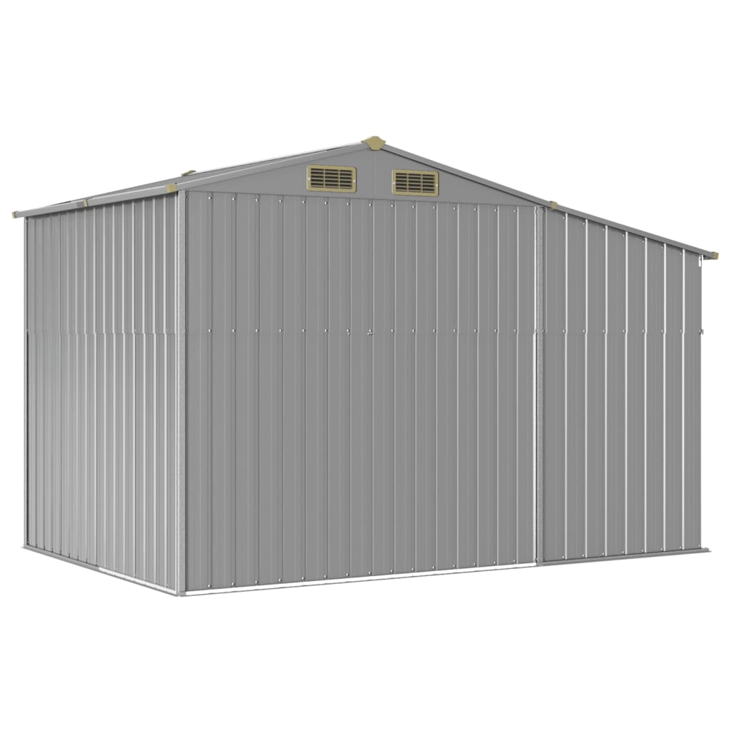 vidaXL Garden Shed Grey 277x192,5x179 cm Galvanised Steel