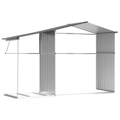 vidaXL Garden Shed Grey 277x192,5x179 cm Galvanised Steel