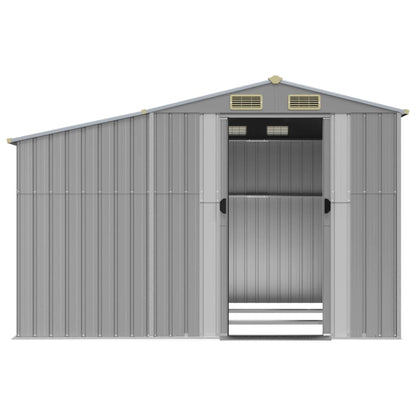 vidaXL Garden Shed Grey 277x279x179 cm Galvanised Steel