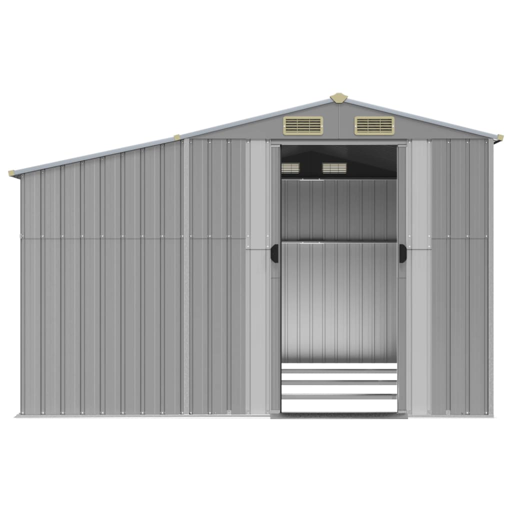 vidaXL Garden Shed Grey 277x365,5x179 cm Galvanised Steel