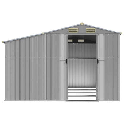 vidaXL Garden Shed Grey 277x365,5x179 cm Galvanised Steel