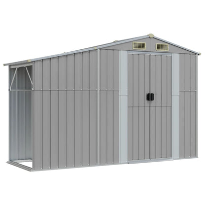 vidaXL Garden Shed Grey 277x365,5x179 cm Galvanised Steel