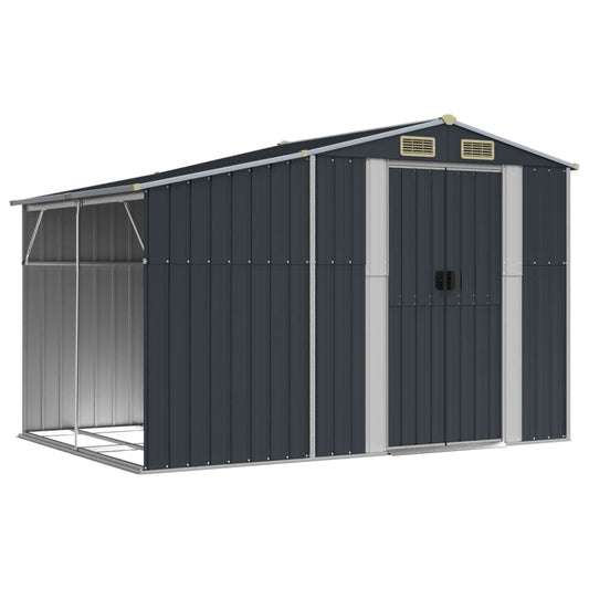 vidaXL Garden Shed Anthracite 277x192,5x179 cm Galvanised Steel