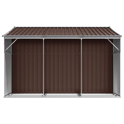 vidaXL Garden Shed Brown 277x279x179 cm Galvanised Steel