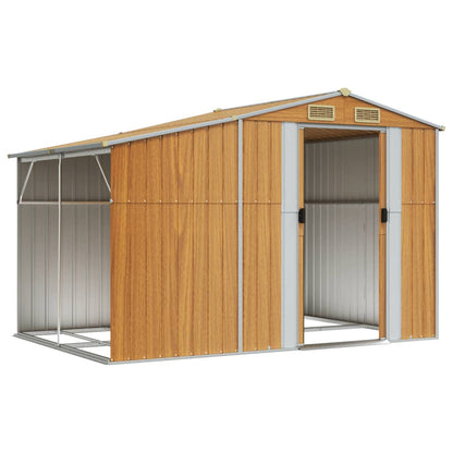 vidaXL Garden Shed Light Brown 277x192.5x179 cm Galvanised Steel