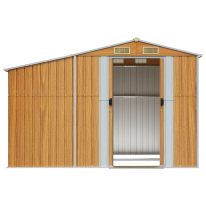 vidaXL Garden Shed Light Brown 277x192.5x179 cm Galvanised Steel