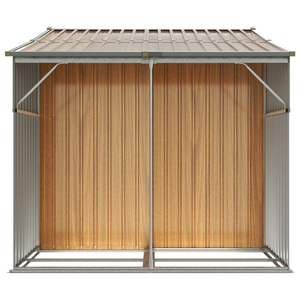 vidaXL Garden Shed Light Brown 277x192.5x179 cm Galvanised Steel