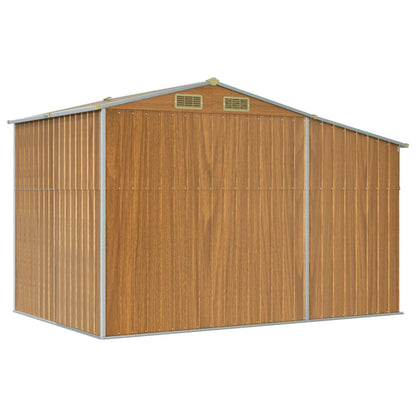 vidaXL Garden Shed Light Brown 277x192.5x179 cm Galvanised Steel