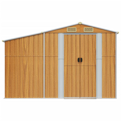 vidaXL Garden Shed Light Brown 277x365.5x179 cm Galvanised Steel