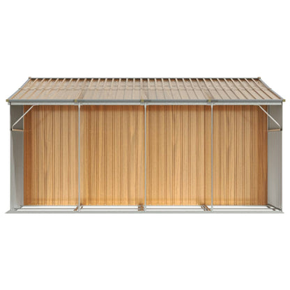 vidaXL Garden Shed Light Brown 277x365.5x179 cm Galvanised Steel