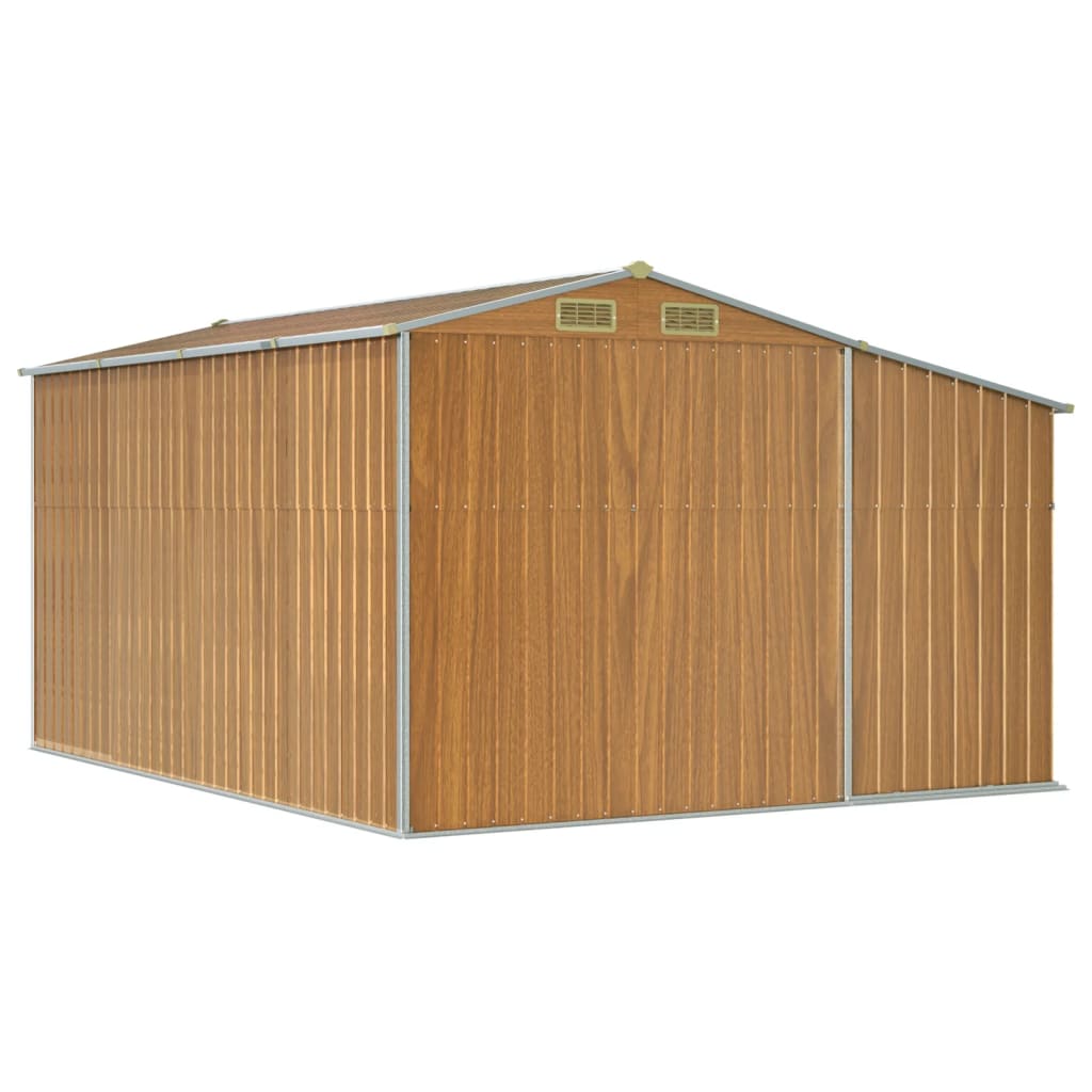 vidaXL Garden Shed Light Brown 277x365.5x179 cm Galvanised Steel