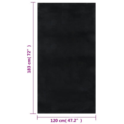 vidaXL Shaggy Rug Black 120x183 cm Polyester