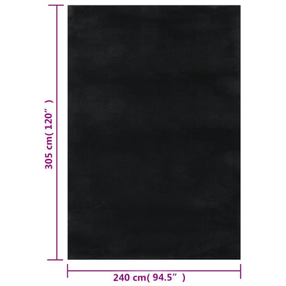 vidaXL Shaggy Rug Black 240x305 cm Polyester