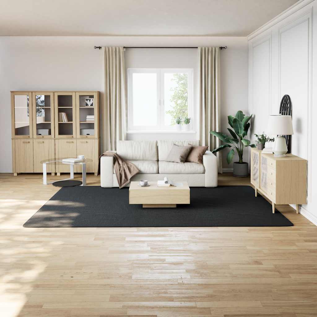 vidaXL Shaggy Rug Black 240x340 cm Polyester