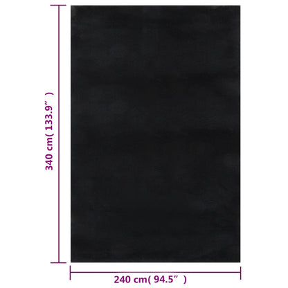 vidaXL Shaggy Rug Black 240x340 cm Polyester