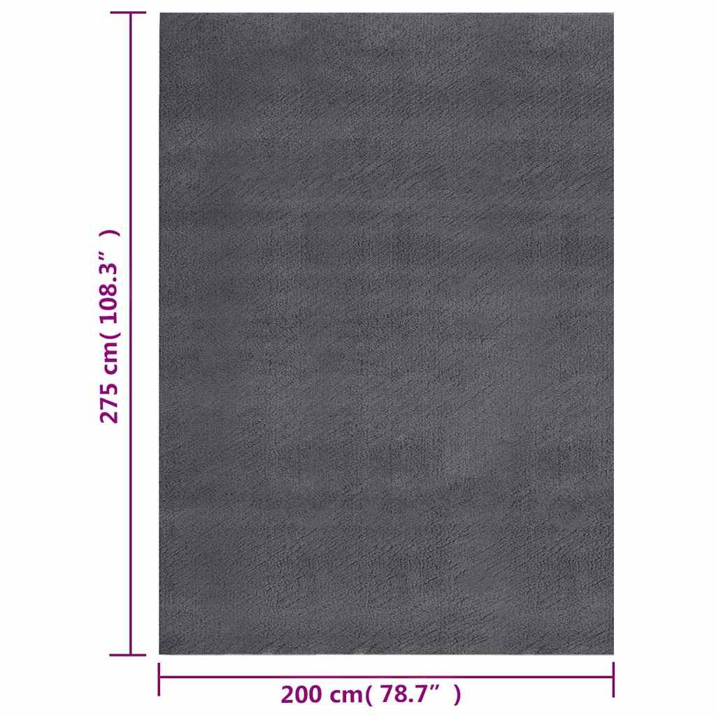 vidaXL Shaggy Rug Anthracite 200x275 cm Polyester