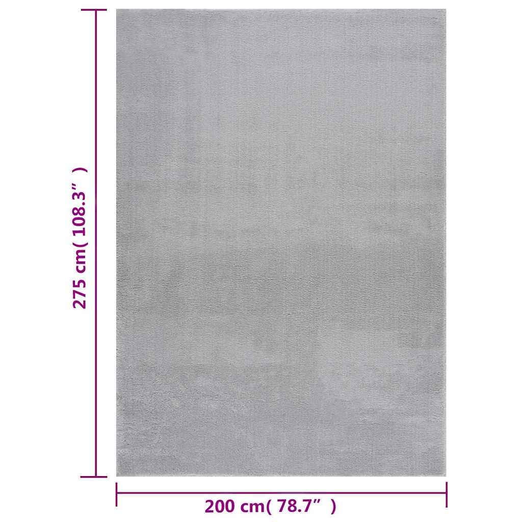 vidaXL Shaggy Rug Grey 200x275 cm Polyester