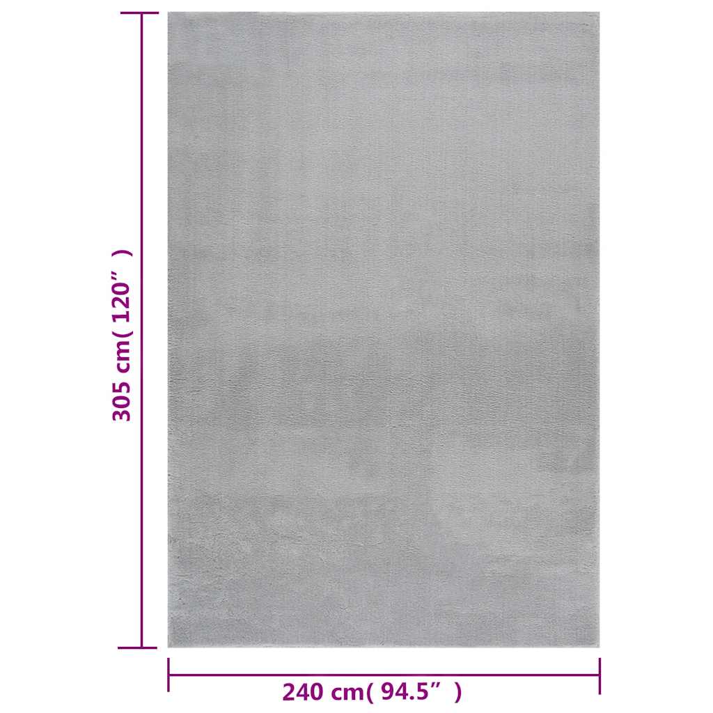 vidaXL Shaggy Rug Grey 240x305 cm Polyester