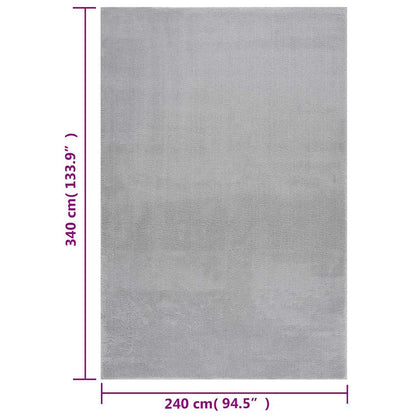 vidaXL Shaggy Rug Grey 240x340 cm Polyester
