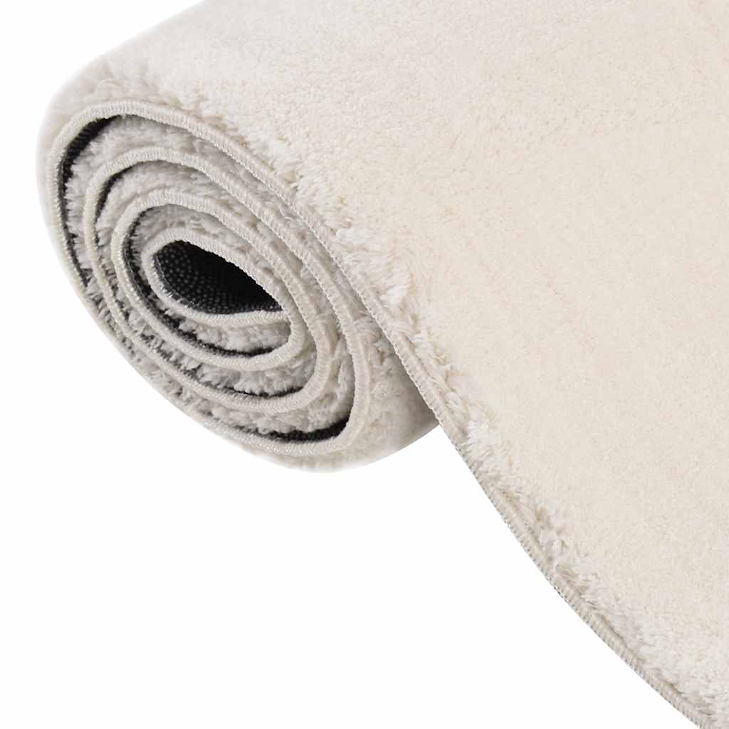 vidaXL Shaggy Rug Cream White 120x183 cm Polyester