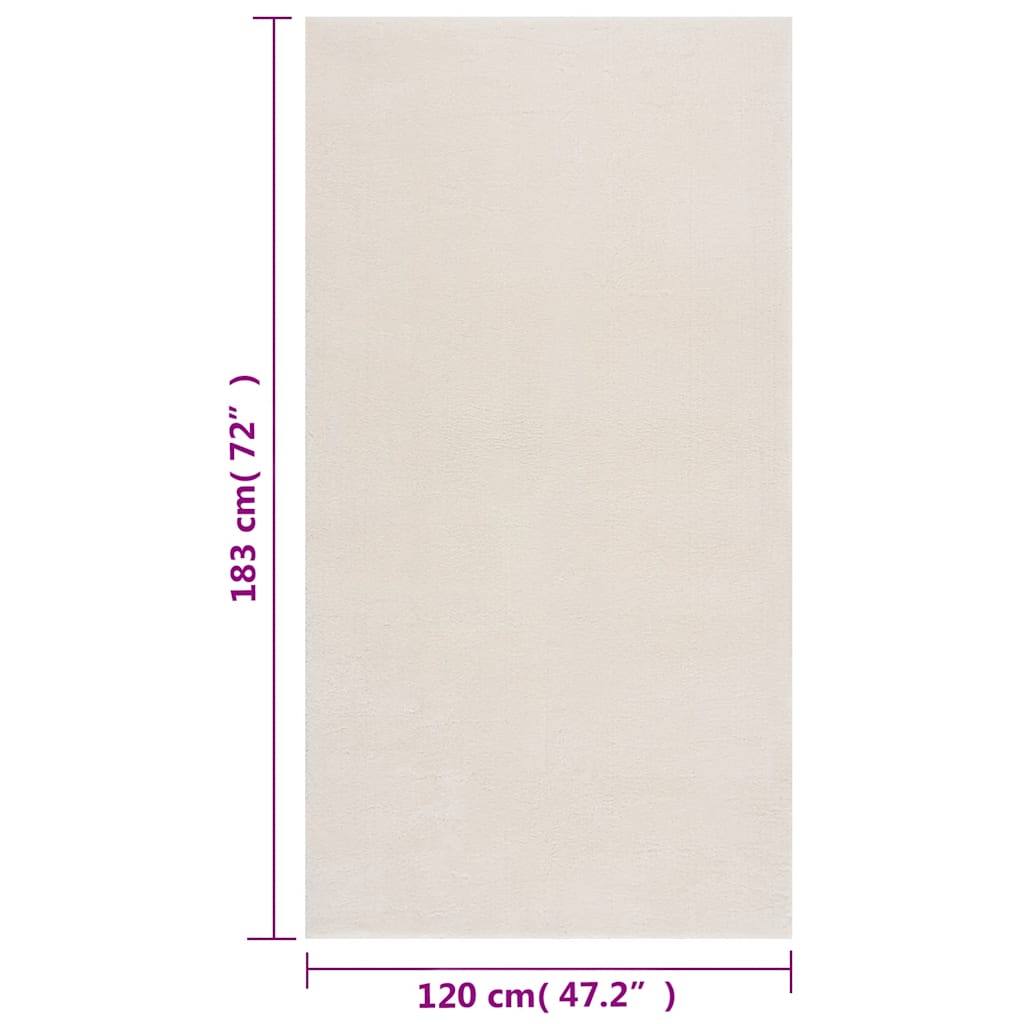 vidaXL Shaggy Rug Cream White 120x183 cm Polyester