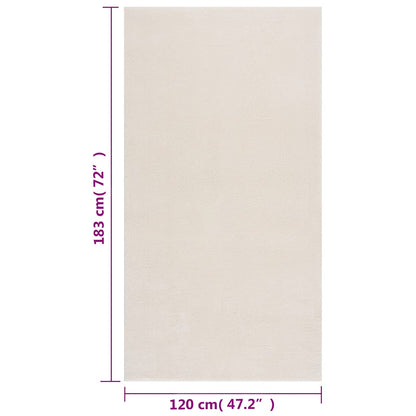vidaXL Shaggy Rug Cream White 120x183 cm Polyester