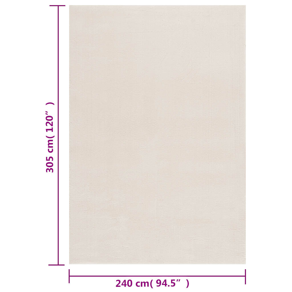 vidaXL Shaggy Rug Cream White 240x305 cm Polyester