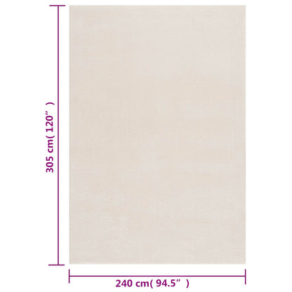 vidaXL Shaggy Rug Cream White 240x305 cm Polyester