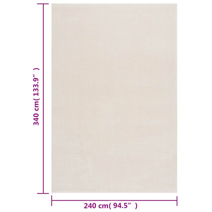 vidaXL Shaggy Rug Cream White 240x340 cm Polyester