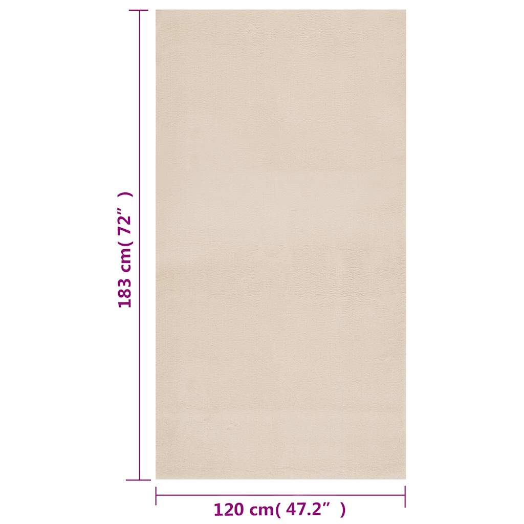 vidaXL Shaggy Rug Beige 120x183 cm Polyester