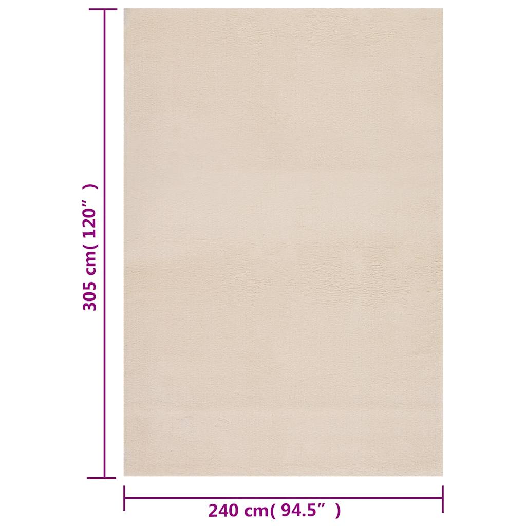 vidaXL Shaggy Rug Beige 240x305 cm Polyester