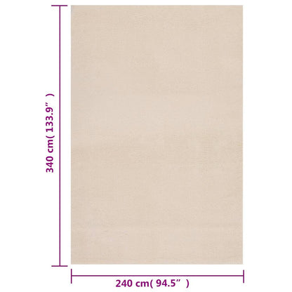 vidaXL Shaggy Rug Beige 240x340 cm Polyester