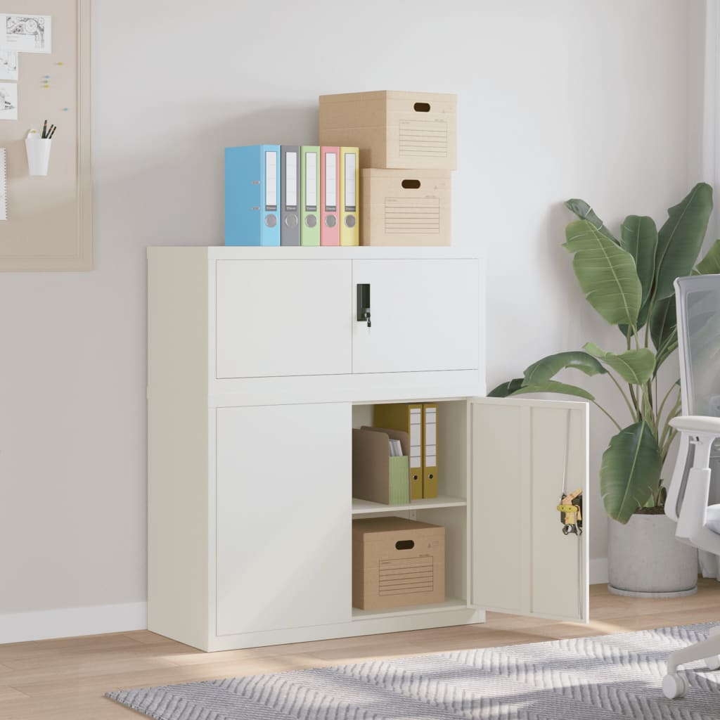 vidaXL File Cabinet White 90x40x110 cm Steel