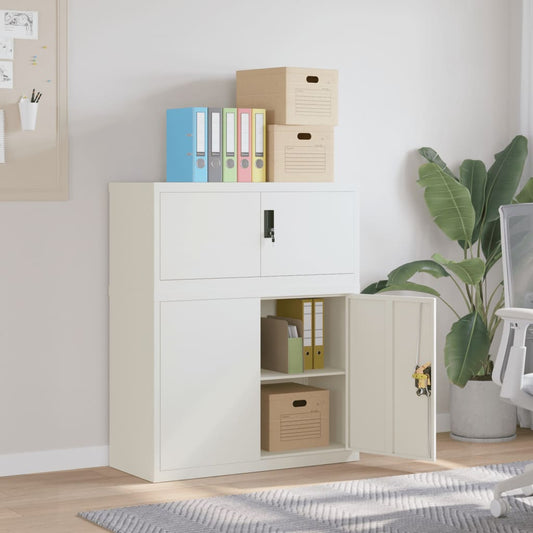 vidaXL File Cabinet White 90x40x110 cm Steel