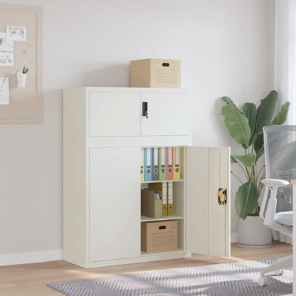 vidaXL File Cabinet White 90x40x130 cm Steel