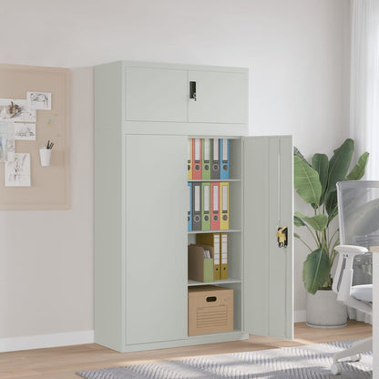vidaXL File Cabinet | Light grey | Powder-coated steel | Large