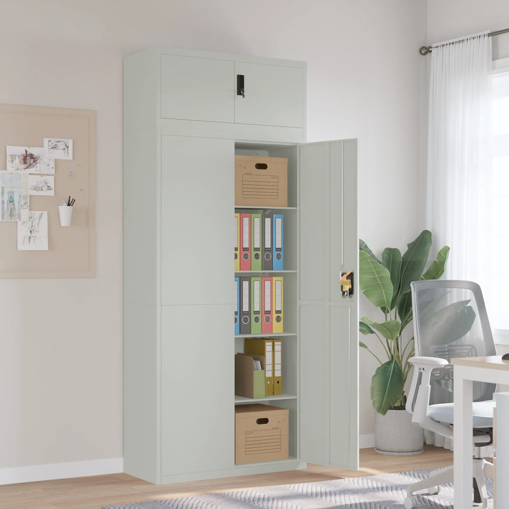 vidaXL File Cabinet Light Grey 90x40x220 cm Steel