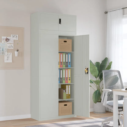 vidaXL File Cabinet Light Grey 90x40x220 cm Steel