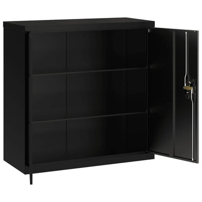 vidaXL File Cabinet Black 90x40x130 cm Steel