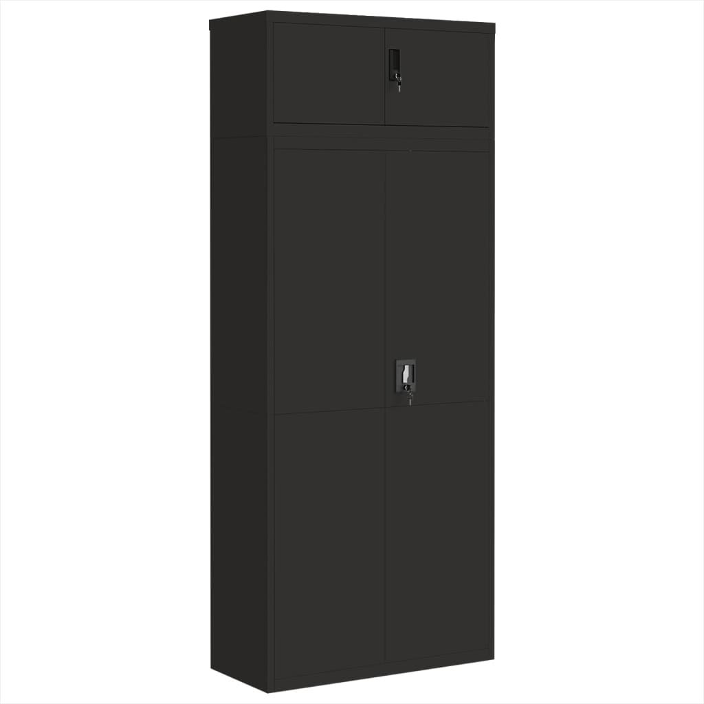 vidaXL File Cabinet Black 90x40x220 cm Steel