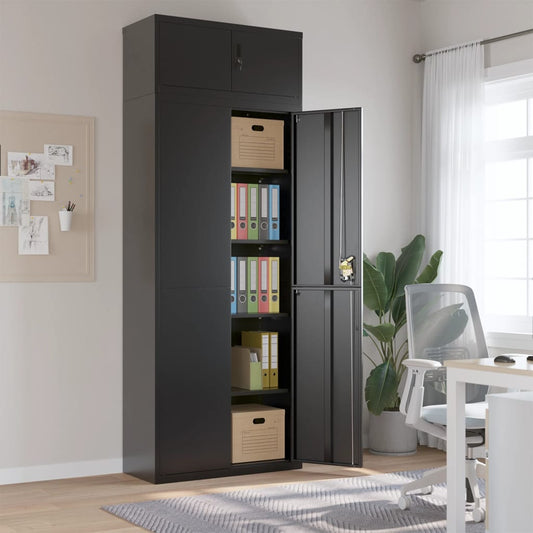 vidaXL File Cabinet Black 90x40x240 cm Steel