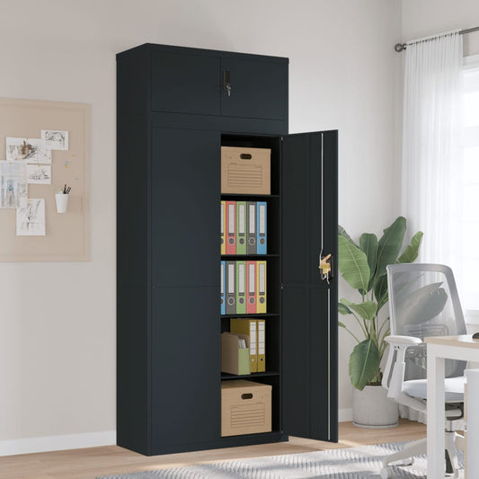 vidaXL File Cabinet Anthracite 90x40x220 cm Steel
