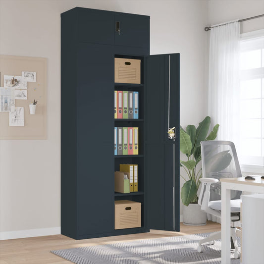 vidaXL File Cabinet Anthracite 90x40x240 cm Steel