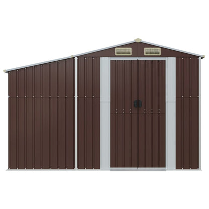 vidaXL Garden Shed Brown 277x93x179 cm Galvanised Steel