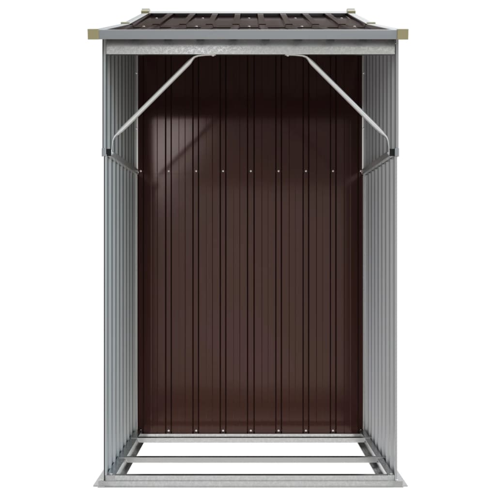 vidaXL Garden Shed Brown 277x93x179 cm Galvanised Steel
