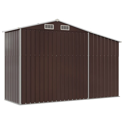 vidaXL Garden Shed Brown 277x93x179 cm Galvanised Steel