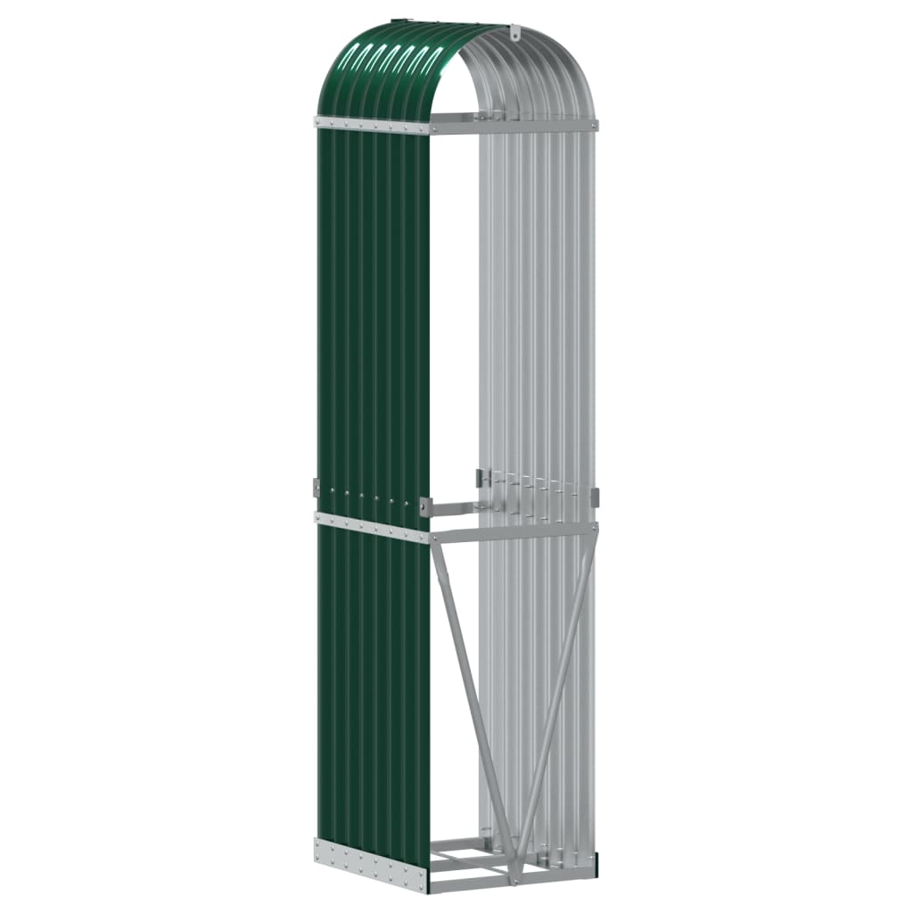 vidaXL Log Holder Green 40x45x170 cm Galvanised Steel